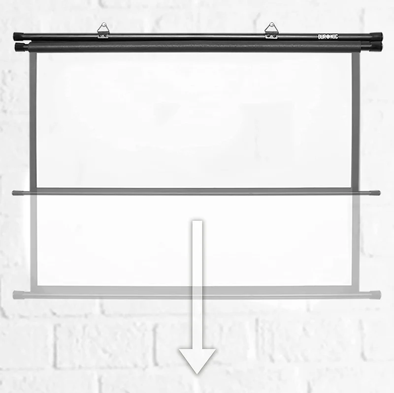 Duronic BPS50 /43 Ecran de Projection avec Barres et Crochets pour vidéoprojecteur - Toile de 50 Pouces ou 127 cm (100 x 76 cm)