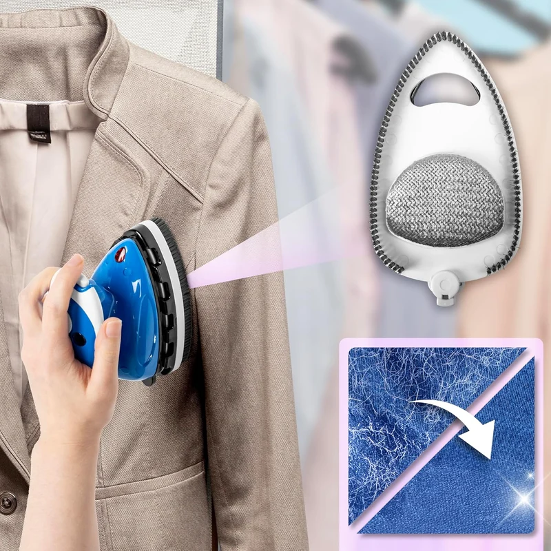 Duronic SI2 BE Fer à Repasser à Vapeur de Voyage 375W Léger et Compact 762g Semelle antiadhésive Réservoir de 50 ml avec Brosse et Pochette de Transport