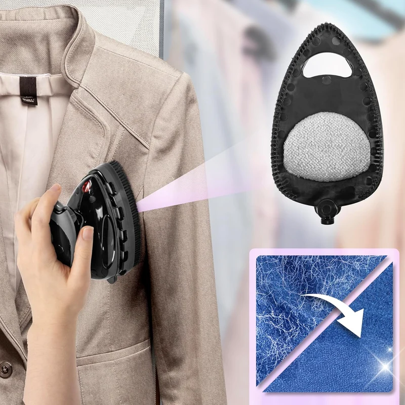 Duronic SI2 BK Fer à Repasser à Vapeur de Voyage 375W Léger et Compact 762g Semelle antiadhésive Réservoir de 50 ml avec Brosse et Pochette de Transport