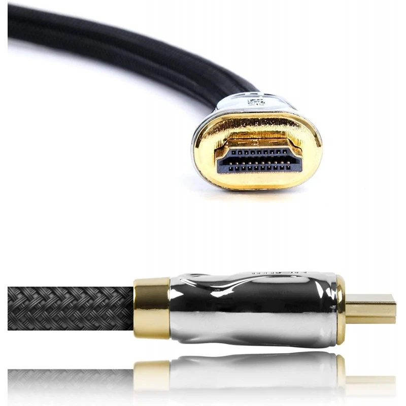 Duronic HDC04 / 3 m Câble HDMI dernière génération 2.0 | 3 mètres | Tête en métal et connecteurs en plaqué Or 24K | Permet la Transmission Rapide de Signal 3D 4K 2160p | Ethernet