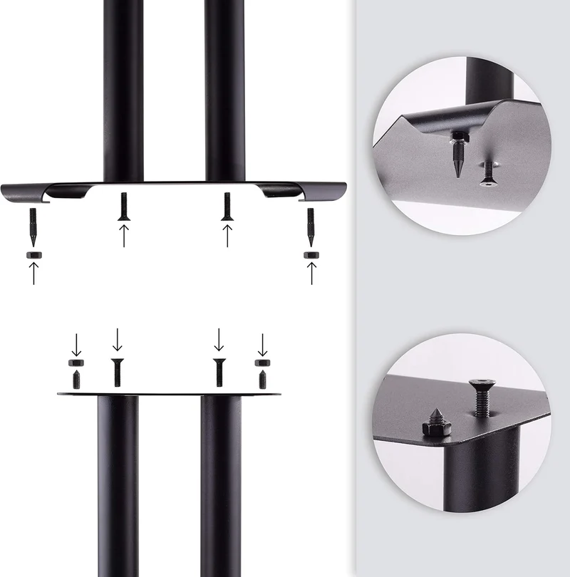 Duronic SPS1022 /40 Paire de Pieds d'Enceintes - 40 cm de Hauteur - Lestable avec du Sable - Cônes pour réduire Vibrations - Compatibilité Universelle Haut-parleurs Hi-FI/Stéréo/Home Cinema 5.1