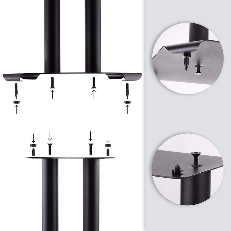 Duronic SPS1022 /80 Paire de Pieds d'Enceintes - 80 cm de Hauteur - Lestable avec du Sable - Cônes pour réduire Vibrations - Compatibilité Universelle Haut-parleurs Hi-FI/Stéréo/Home Cinema 5.1