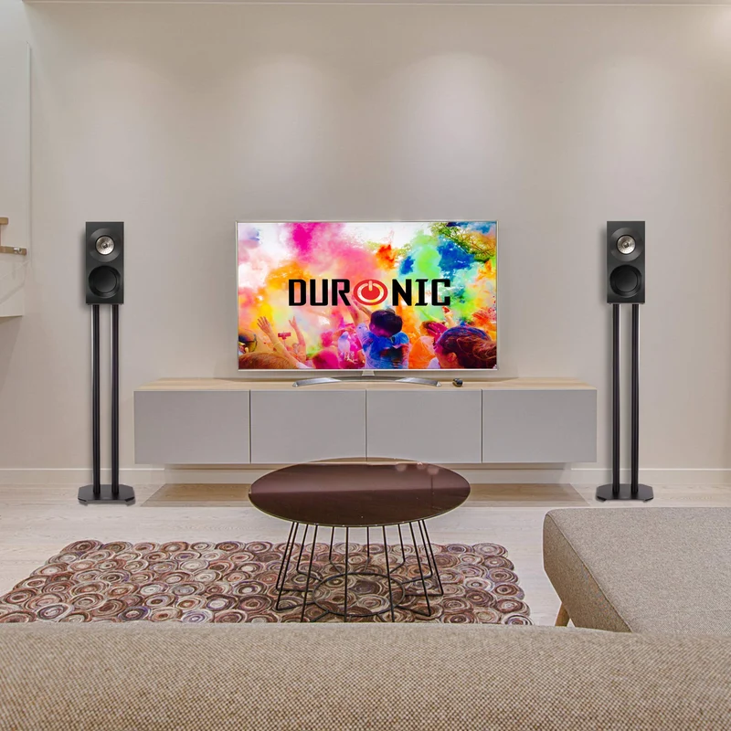 Duronic SPS1022 /80 Paire de Pieds d'Enceintes - 80 cm de Hauteur - Lestable avec du Sable - Cônes pour réduire Vibrations - Compatibilité Universelle Haut-parleurs Hi-FI/Stéréo/Home Cinema 5.1