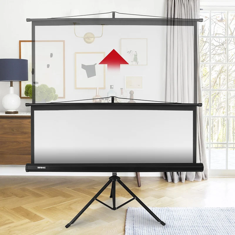 Duronic TPS50 /43 Ecran de Projection sur trépied 50 Pouces 4:3/102 x 76 cm - 4K Full HD 3D