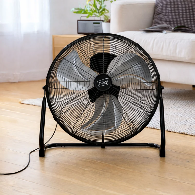 Neo High Velocity Black Metal Floor Freestanding Fan - 20 Inch