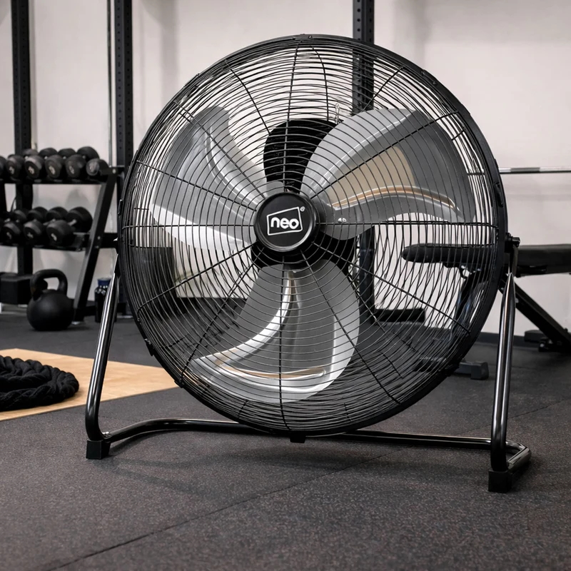 Neo High Velocity Black Metal Floor Freestanding Fan - 20 Inch