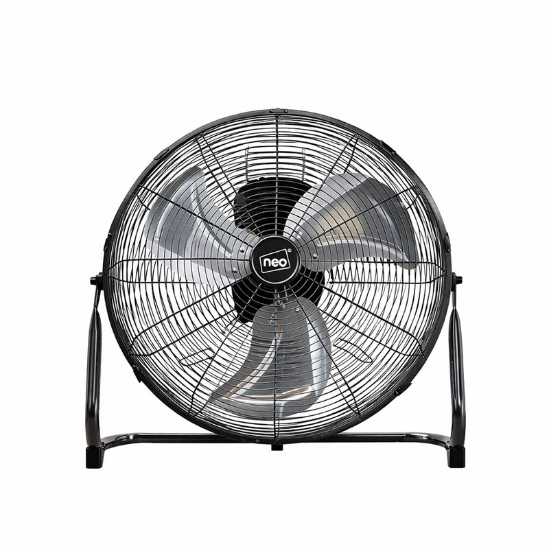 Neo High Velocity Black Metal Floor Freestanding Fan - 12 Inch