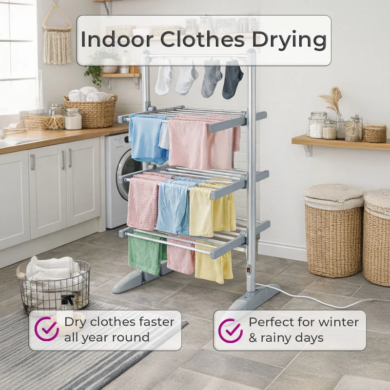Neo Compact Indoor Electric 3 Tier Heated Airer Foldable