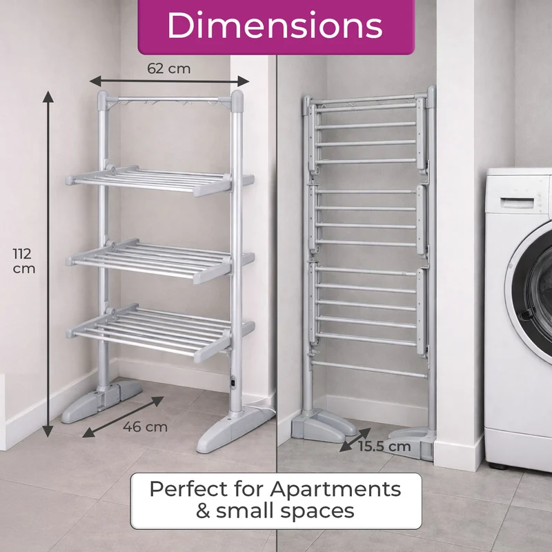 Neo Compact Indoor Electric 3 Tier Heated Airer Foldable