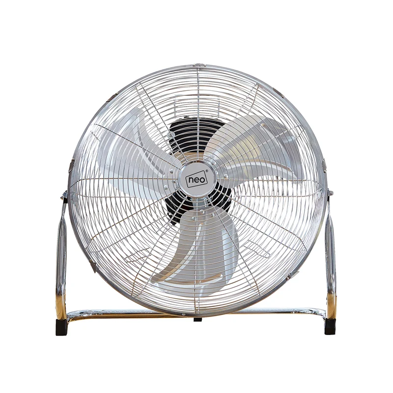 Neo High Velocity Chrome Metal Floor Freestanding Fan 9 Inch