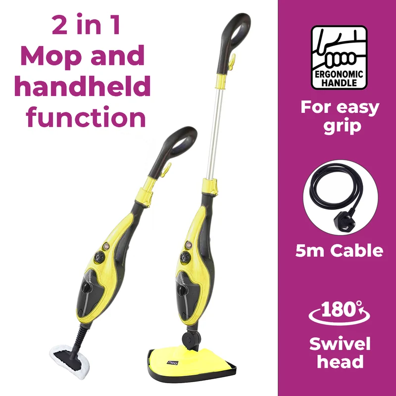 Neo Yellow 10 in 1 1500W Hot Steam Mop Cleaner and Hand Steamer