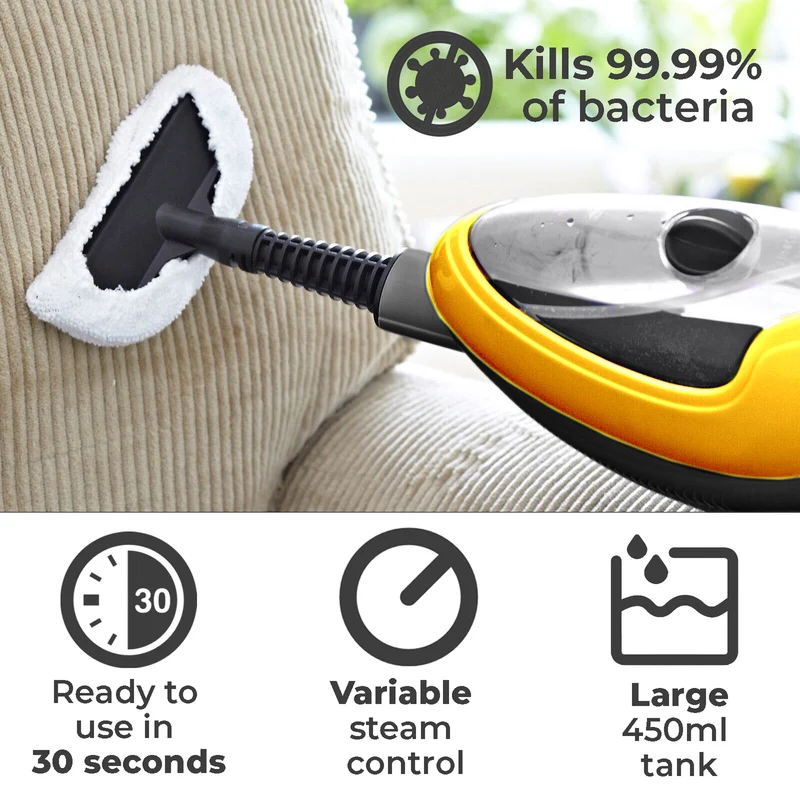 Neo Yellow 10 in 1 1500W Hot Steam Mop Cleaner and Hand Steamer
