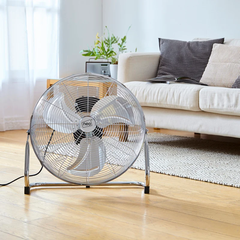 Neo High Velocity Chrome Metal Floor Freestanding Fan - 20 Inch