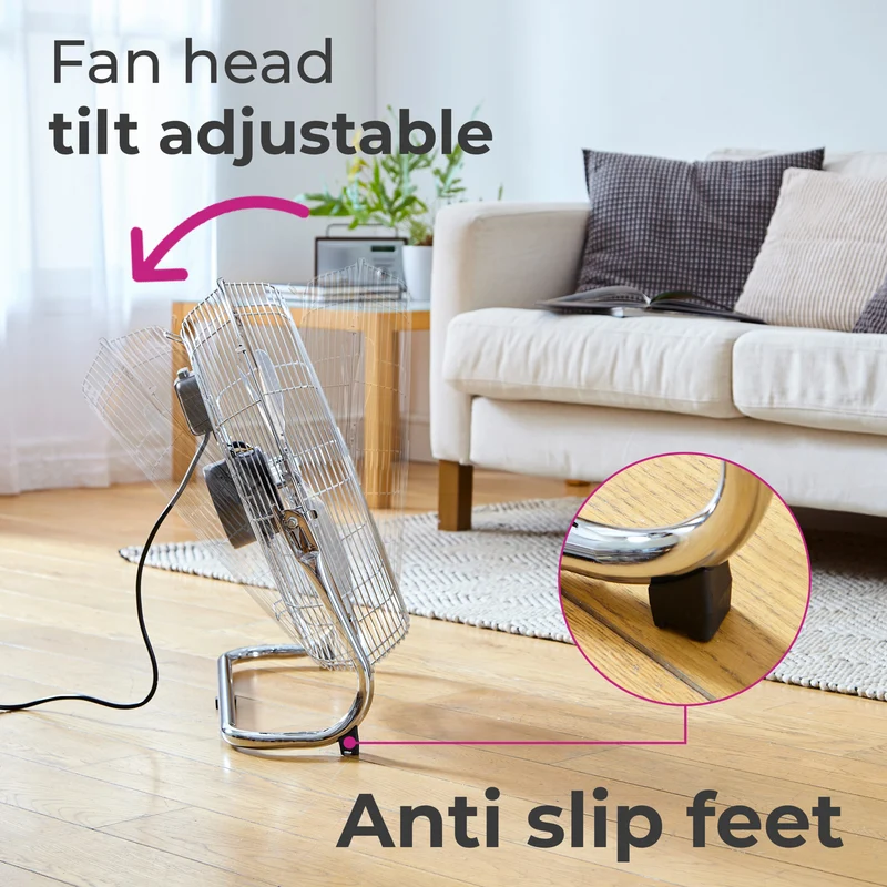 Neo High Velocity Chrome Metal Floor Freestanding Fan - 20 Inch