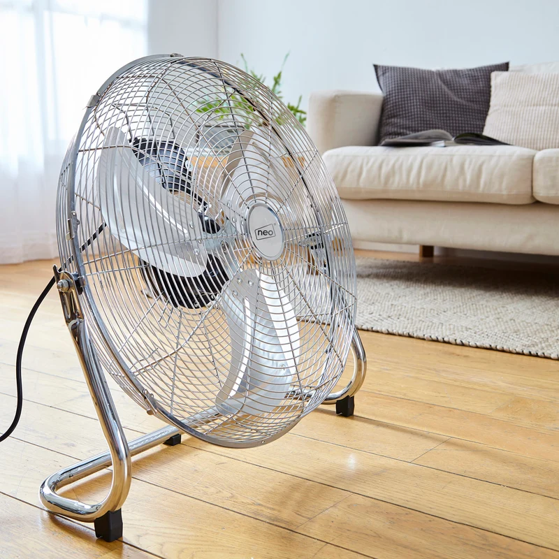 Neo High Velocity Chrome Metal Floor Freestanding Fan - 20 Inch