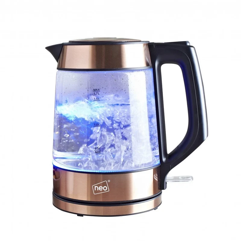 Neo Copper Cordless Nordic Illuminated Glass Kettle