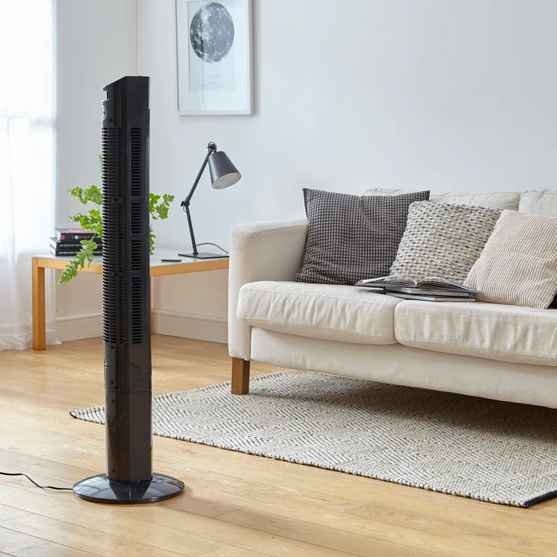 Neo 46” Black Floor Free Standing Tower Fan
