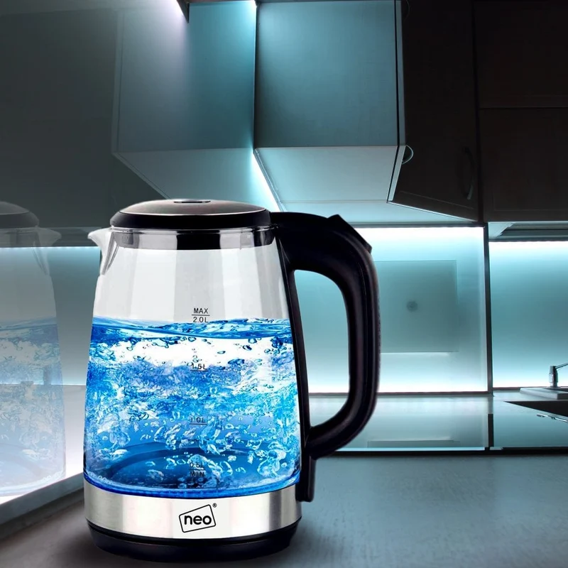 Neo 1.7L Blue LED Illuminated Electric Glass Kettle