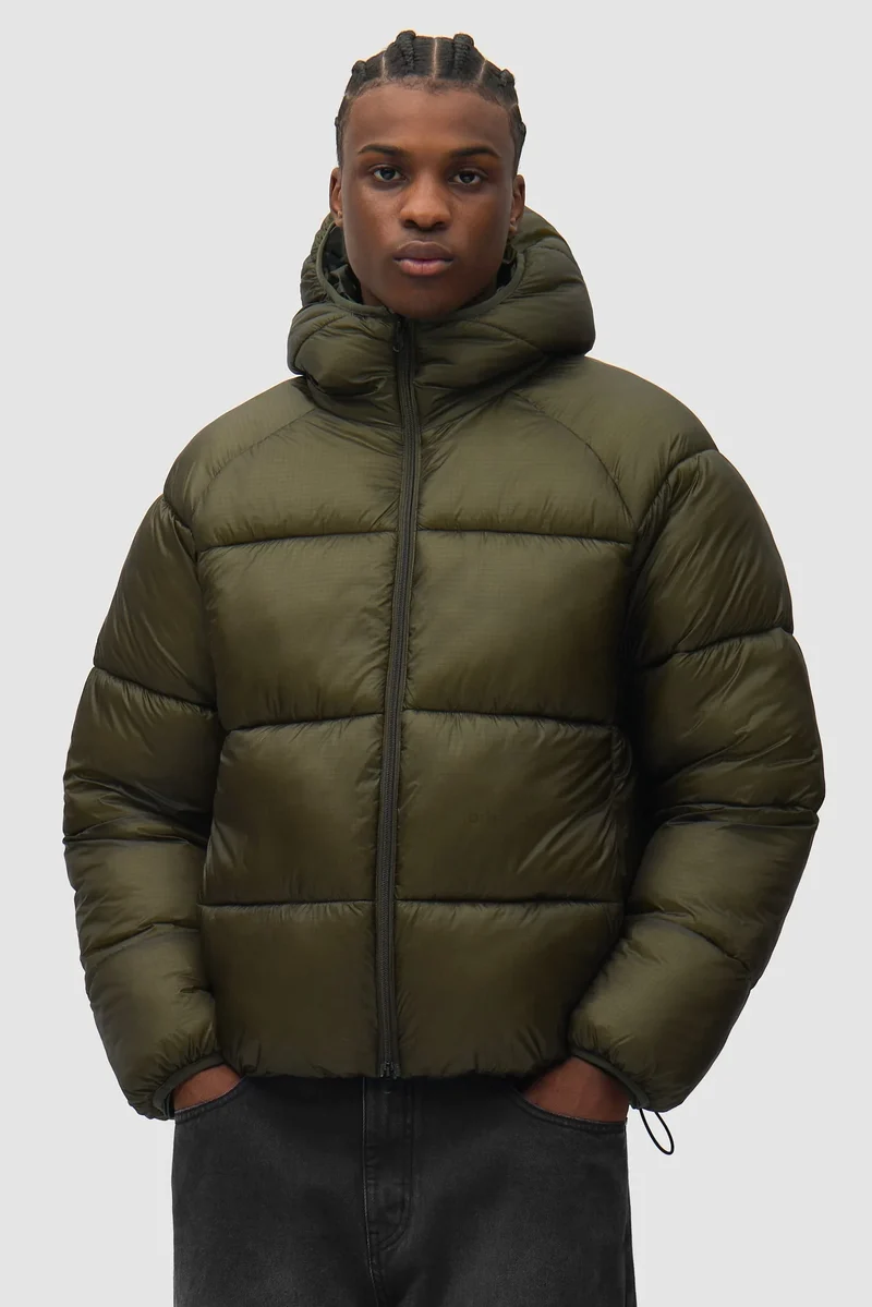Arte Doudoune Ripstop Hooded Puffer Green