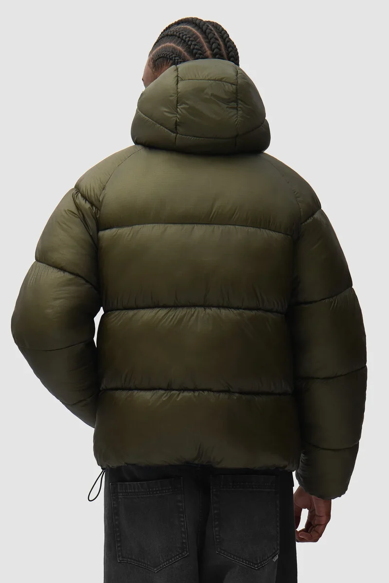 Arte Doudoune Ripstop Hooded Puffer Green