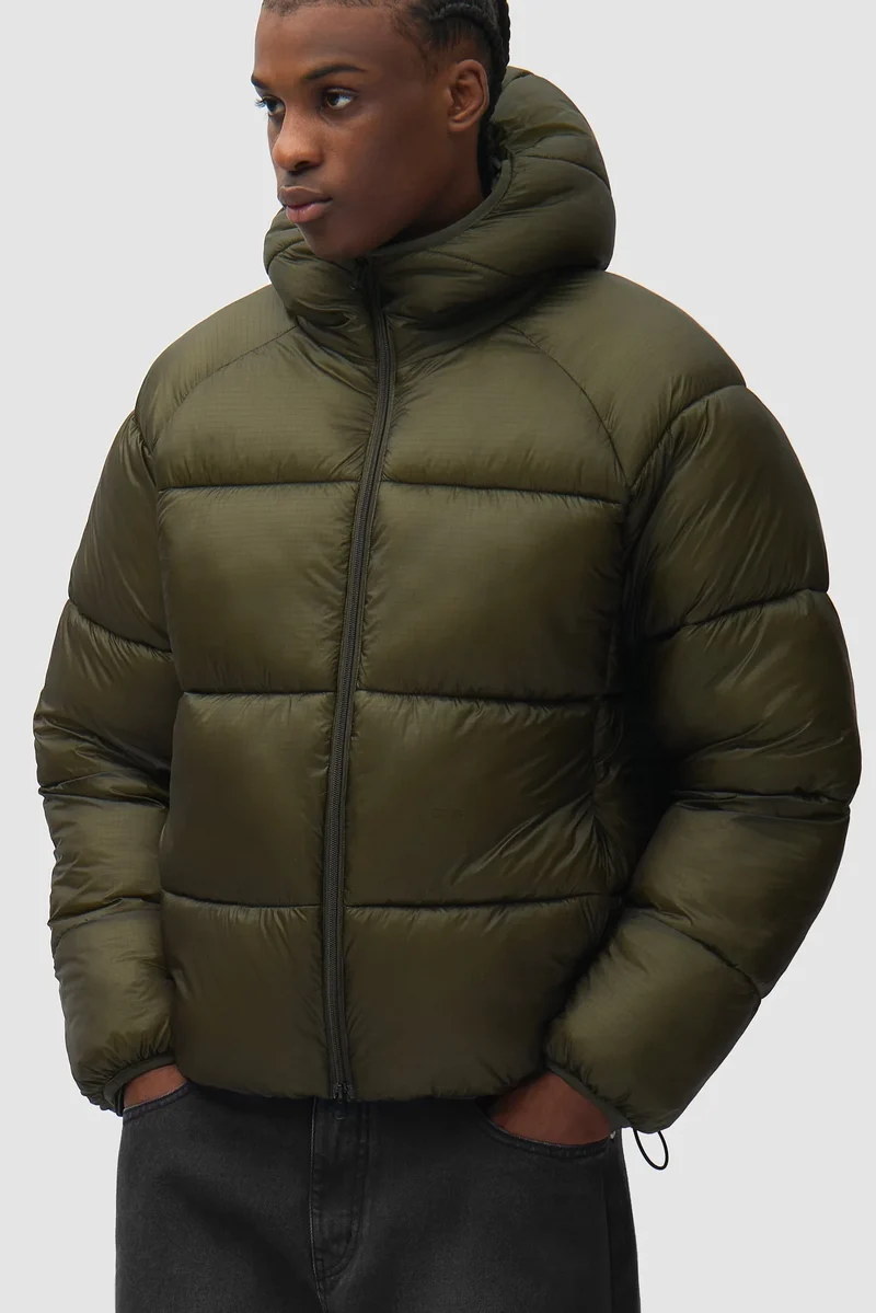 Arte Doudoune Ripstop Hooded Puffer Green