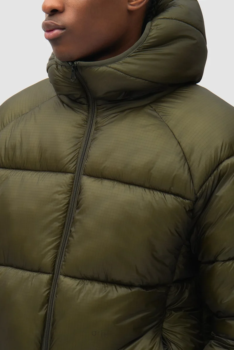 Arte Doudoune Ripstop Hooded Puffer Green