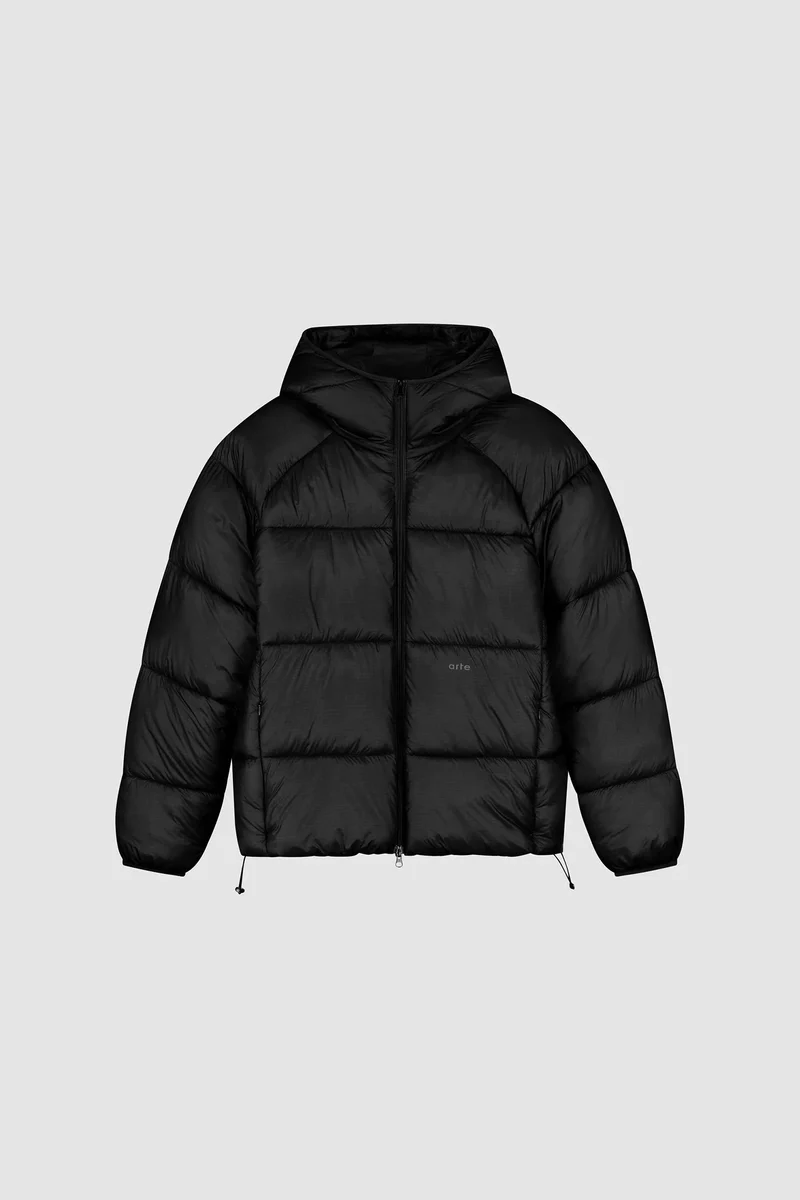 Arte Doudoune Ripstop Hooded Puffer Black