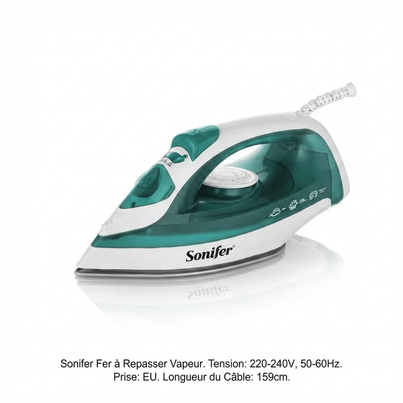 Fer à repasser vapeur 1600W – Semelle Céramique Anti-adhésive