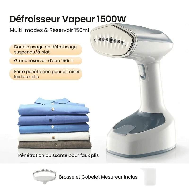 Défroisseur vapeur vertical portable à main 1500W