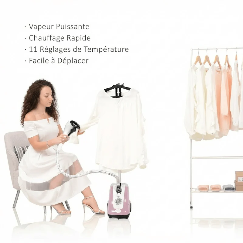 Central vapeur puissant 1800W – 11 modes de température