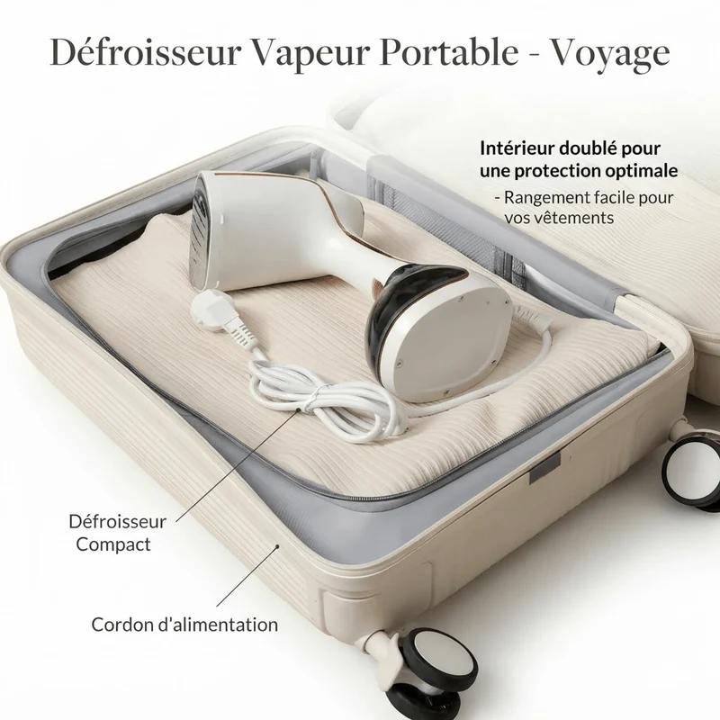 Défroisseur vapeur portable ultra-rapide avec écran tactile