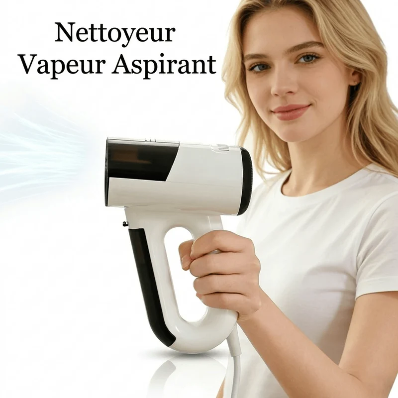 Défroisseur vapeur portable puissant 1000W avec système d'aspiration
