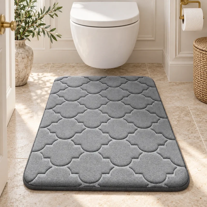 Tapis de Salle de Bain Moelly | Tapis de douche antidérapant en mousse à mémoire de forme