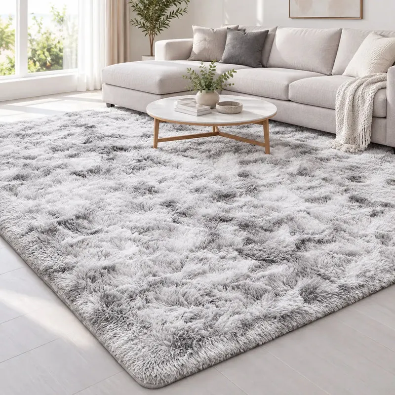 Tapis Shaggy Moelly | Tapis de salon et chambre effet tie-dye, doux et antidérapant