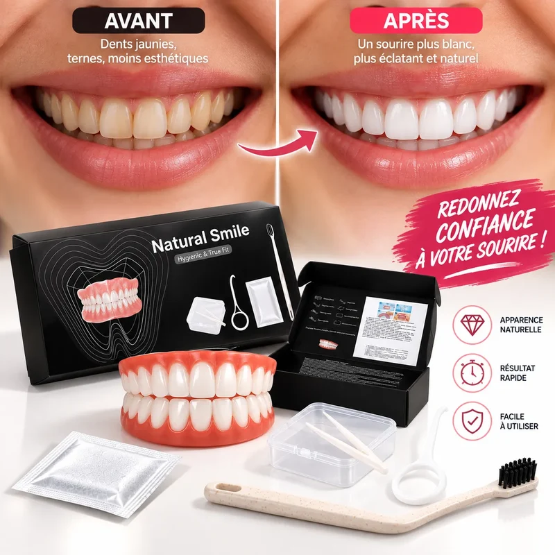 Facettes Dentaires Amovibles Smilé | Cache-dents cosmétique en silicone, haut et bas