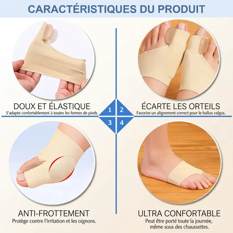Correcteur d'Orteil ToeAlign | Protection hallux valgus avec coussinet gel, taille unique