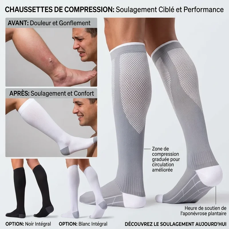 Bas de contention Flexéo | Chaussettes de contention 20-30 mmHg, homme et femme