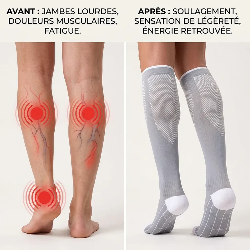 Bas de contention Flexéo | Chaussettes de contention 20-30 mmHg, homme et femme