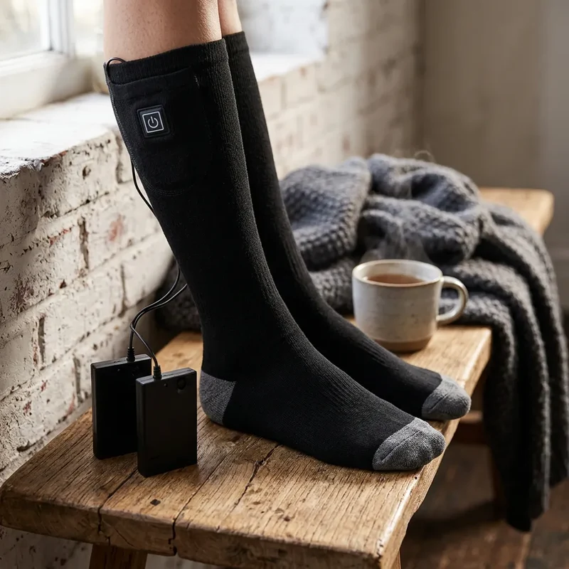 Chaussettes Chauffantes Cozyfeet | Chaussettes thermiques électriques rechargeables avec boîtier batterie