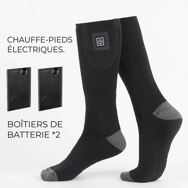 Chaussettes Chauffantes Cozyfeet | Chaussettes thermiques électriques rechargeables avec boîtier batterie