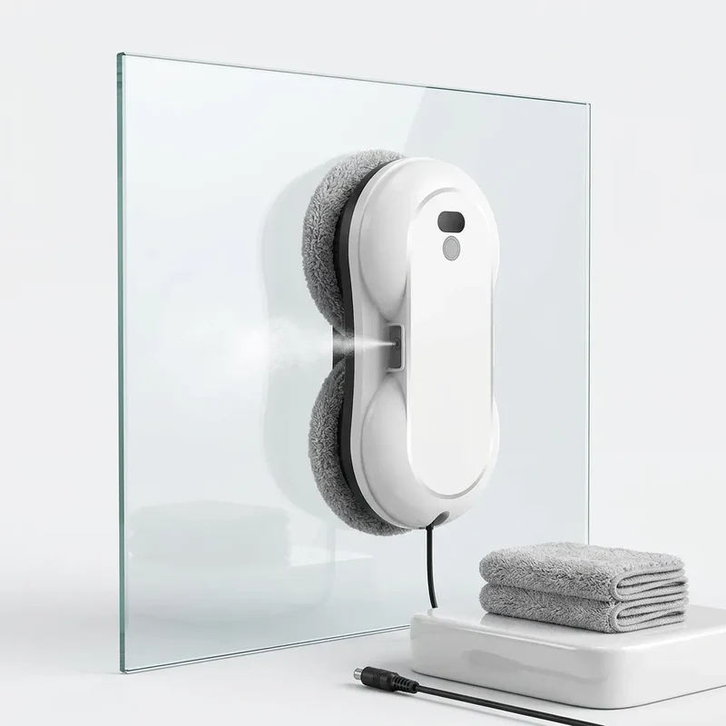 Robot Lave Vitres 5600 Pa | Pulvérisation d'eau, nettoyage automatique et télécommande