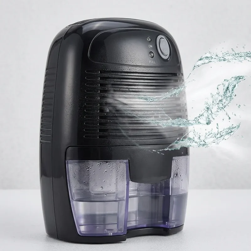Déshumidificateur Électrique Sécaria | Absorbeur d'humidité compact, réservoir 500 ML, arrêt automatique