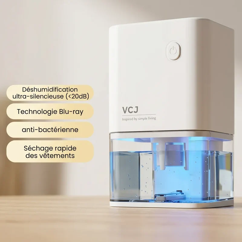 Déshumidificateur Électrique Sécaria | Absorbeur d'humidité silencieux pour chambre, bureau et maison