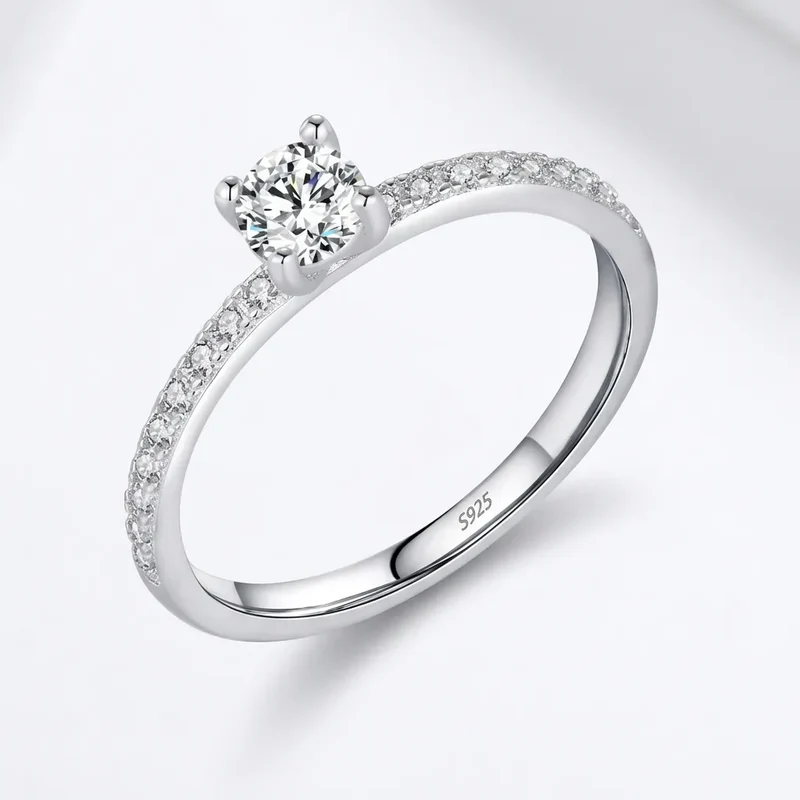 Bague MODIAN Moissanite | Bague pour femme en argent 925, moissanite couleur D certifiée