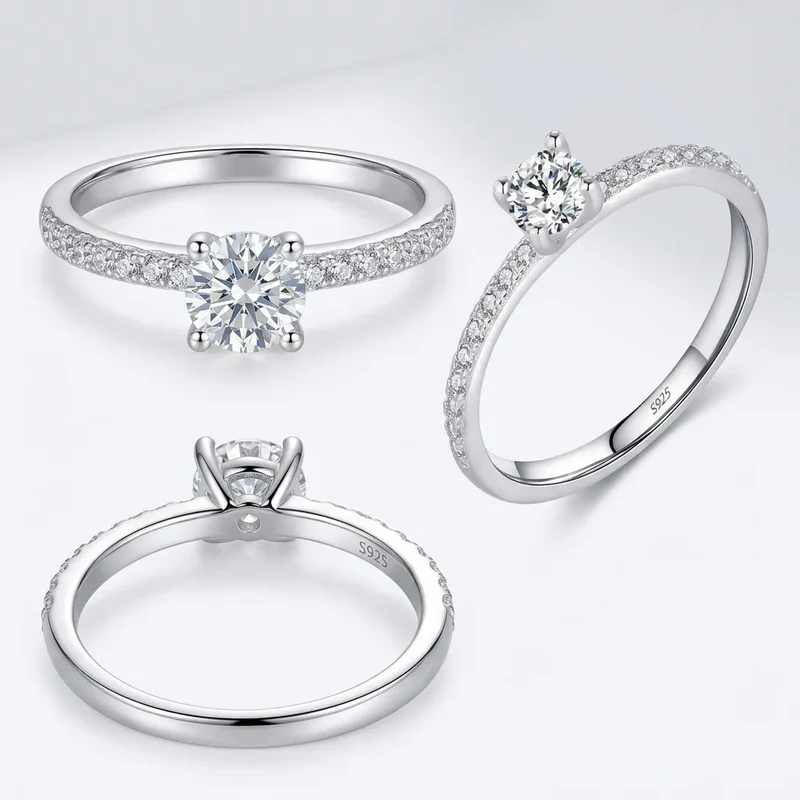 Bague MODIAN Moissanite | Bague pour femme en argent 925, moissanite couleur D certifiée
