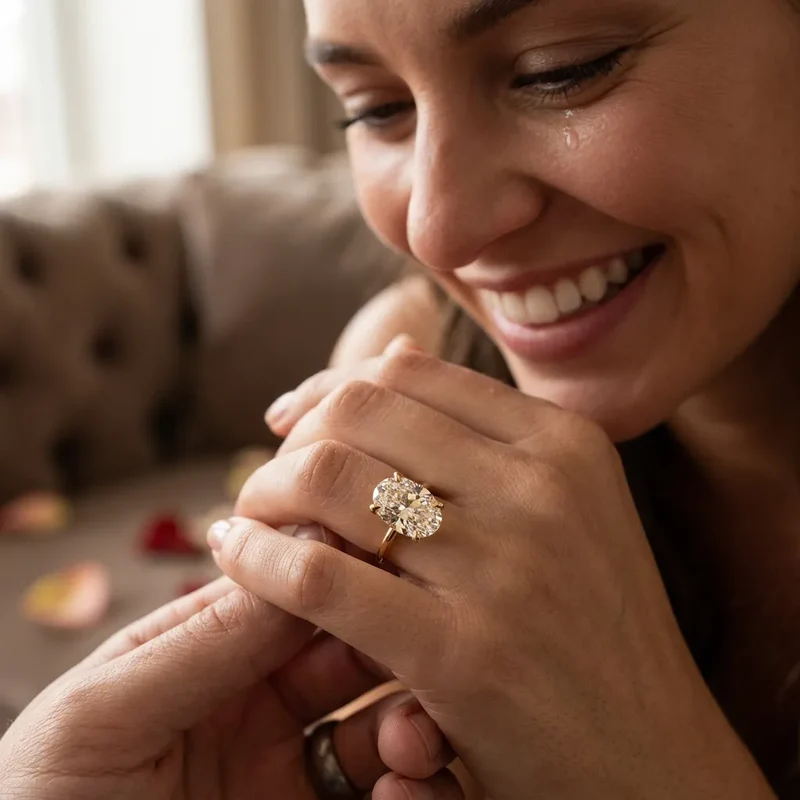 Bague Éclat Ovale | Bague pour femme en argent 925, zircon ovale brillant, plusieurs carats