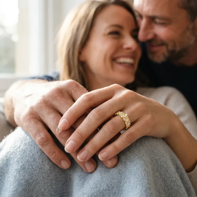 Bague LAILIY | Bague pour femme en argent 925 plaqué or 18K, zirconium carré, taille ajustable