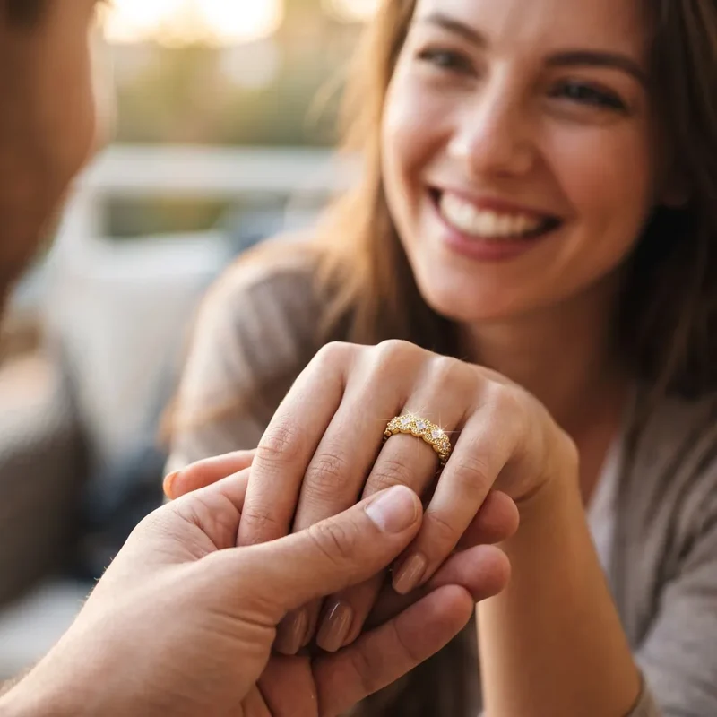 Bague LAILIY | Bague pour femme en argent 925 plaqué or 18K, zirconium carré, taille ajustable