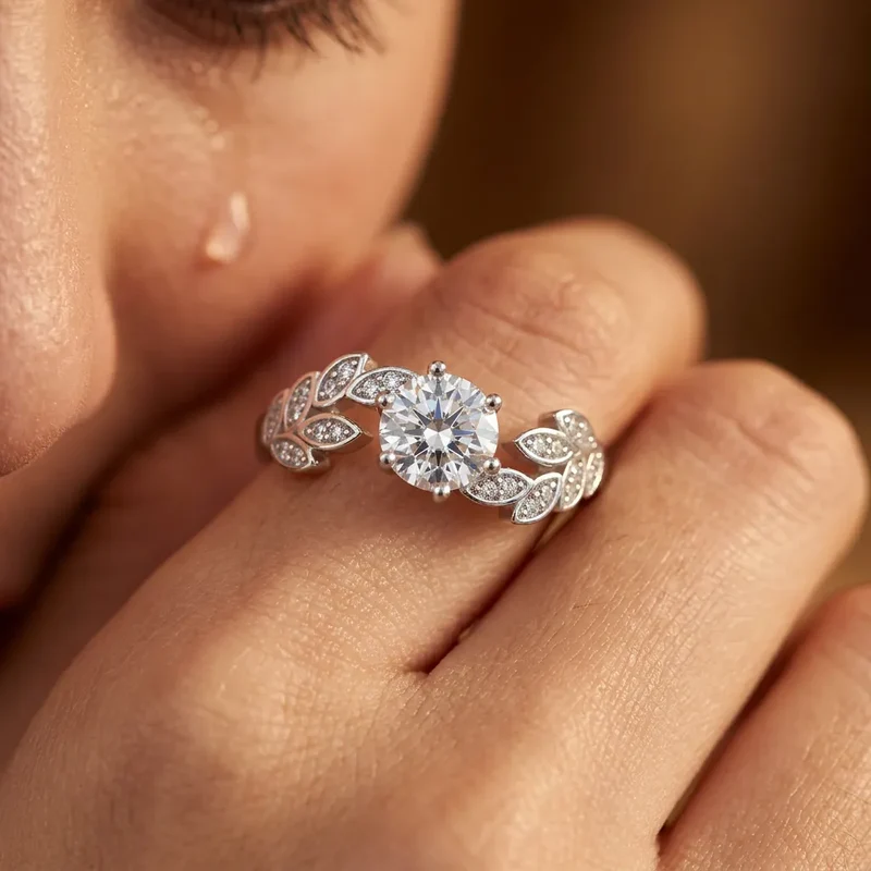 Bague Éclat S925 | Bague pour femme en argent sterling sertie de zircons, taille ajustable