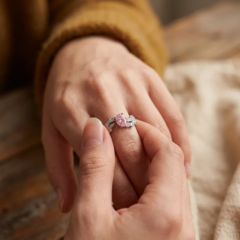 Bague Éclat S925 | Bague pour femme en argent sterling sertie de zircons, taille ajustable